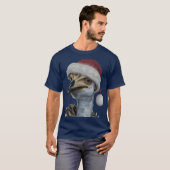 Cute Australian Emu Wearing A Festive Holiday Hat Tシャツ (正面フル)