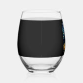 Cute Australian Shepherd Dog Halloween Jack O Lant ステムなしワイングラス (右)