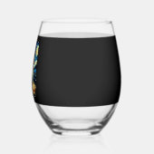 Cute Australian Shepherd Dog Halloween Jack O Lant ステムなしワイングラス (左)