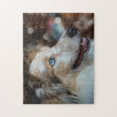 Cute Australian Shepherd Dog Portrait ジグソーパズル (縦)