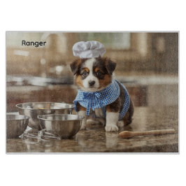Cute Australian Shepherd Personalized カッティングボード