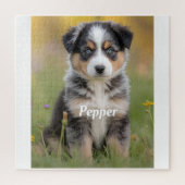 Cute Australian Shepherd Personalized ジグソーパズル (縦)