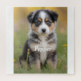 Cute Australian Shepherd Personalized ジグソーパズル