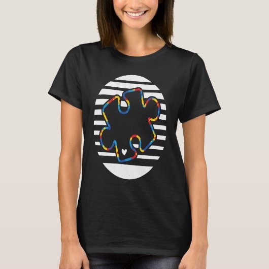 Cute Autism Awareness Day Puzzles 70s Tシャツ (正面)