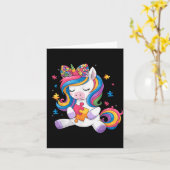 Cute Autism Awareness Toddler Girl Bow Unicorn Puz カード (黄色い花)