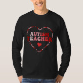 Cute Autism Teacher Valentines Day Heart Tシャツ (正面)