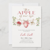 Cute Autumn  Apple Baby Clothesline Baby shower 招待状 (正面)