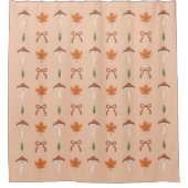 Cute Autumn Bow Pattern Shower Curtain シャワーカーテン (正面)