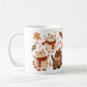 Cute Autumn Cats Mug Cozy Gift Idea コーヒーマグカップ (左)