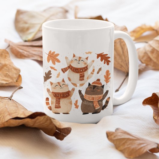 Cute Autumn Cats Mug Cozy Gift Idea コーヒーマグカップ