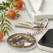 Cute Autumn Fairy with Glowing Flowers キーホルダー (正面右)