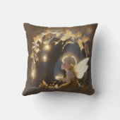 Cute Autumn Fairy with Glowing Flowers クッション (裏面)