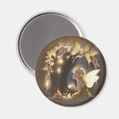 Cute Autumn Fairy with Glowing Flowers マグネット (正面/裏面)