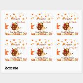 Cute Autumn Hedgehog Fall Harvest Sticker スクエアシール (シート)