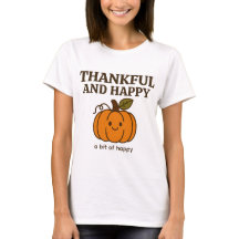 Cute Autumn Pumpkin Doodle “Thankful & Happy” 