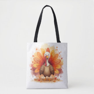 Cute Autumn Turkey Tote Bag トートバッグ