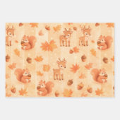 Cute Autumn Woodland Animals Seamless Pattern ラッピングペーパーシート (正面2)