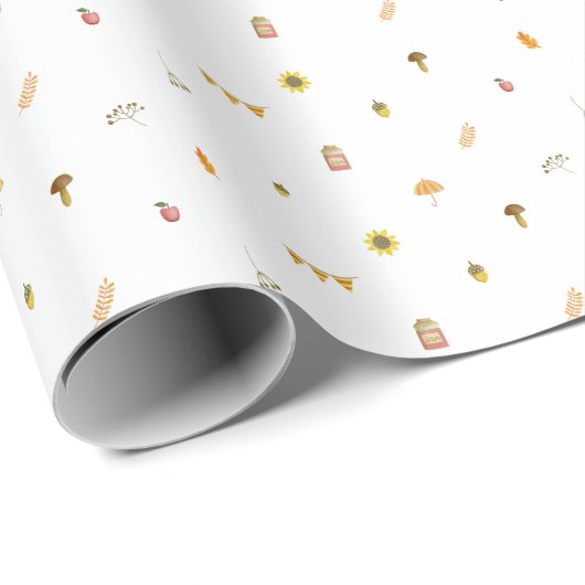 Cute Autumnal Elements Pattern. ラッピングペーパー (ロールコーナー)
