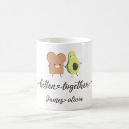 Cute Avocado and Toast Better Together Design コーヒーマグカップ