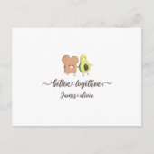 Cute Avocado and Toast Better Together Personalize ポストカード (正面)