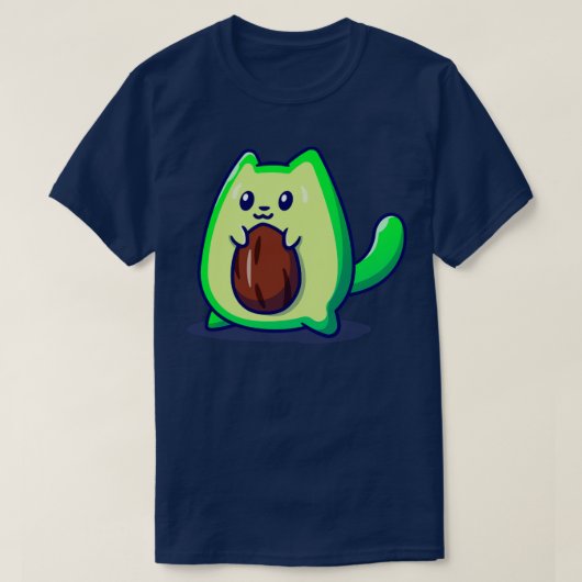 Cute Avocado Cat Cartoon1 Tシャツ (デザイン正面)