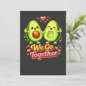 Cute Avocado Couple “We Go Together” – Fun Food 招待状 (スタンド正面)