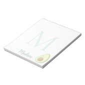 Cute Avocado Custom Name Initial  ノートパッド (回転)