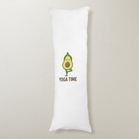 Cute Avocado Doing Yoga Sticker  ボディピロー (正面縦)