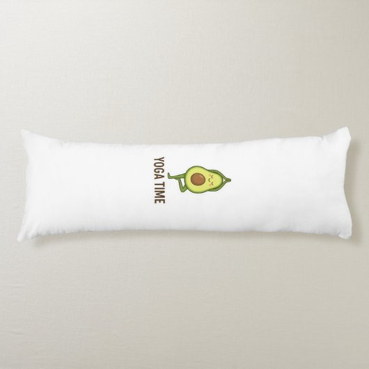 Cute Avocado Doing Yoga Sticker  ボディピロー (正面)