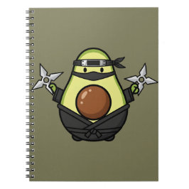 Cute Avocado Ninja Shuriken Warrior Illustration ノートブック