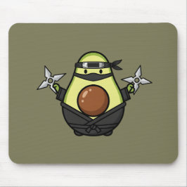 Cute Avocado Ninja Shuriken Warrior Illustration マウスパッド