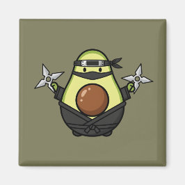 Cute Avocado Ninja Shuriken Warrior Illustration マグネット
