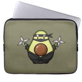 Cute Avocado Ninja Shuriken Warrior Illustration ラップトップスリーブ