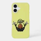 Cute Avocado Ninja Shuriken Warrior Illustration iPhone 16ケース (裏面)