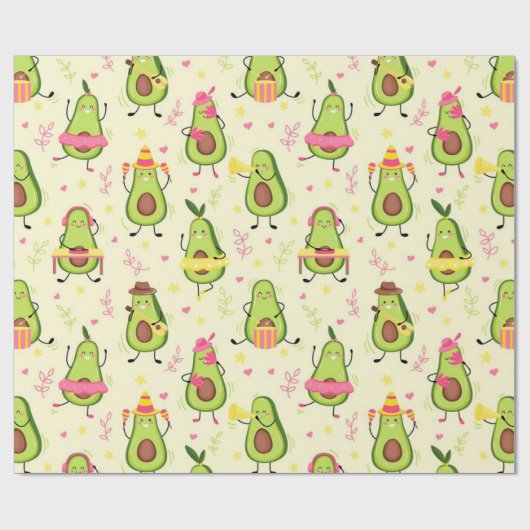 Cute Avocado Pattern  ラッピングペーパー (フラット)