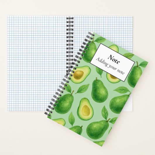 Cute Avocado pattern | Green Aesthetic Fruit gift ノートブック (内側)