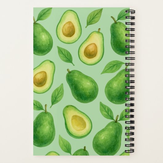 Cute Avocado pattern | Green Aesthetic Fruit gift ノートブック (裏面)