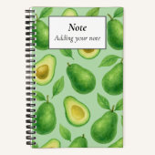 Cute Avocado pattern | Green Aesthetic Fruit gift ノートブック (正面)