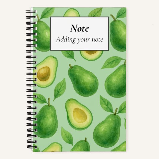 Cute Avocado pattern | Green Aesthetic Fruit gift ノートブック (正面)