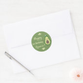 Cute Avocado Personalize Colorful 1st Birthday ラウンドシール (封筒)