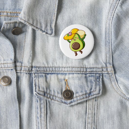 Cute Avocado Pin – Joyful & Happy Vibes 缶バッジ (インサイチュ)