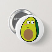 Cute Avocado Pinback Button - Fun Kawaii Fruit Pin 缶バッジ (正面&裏面)