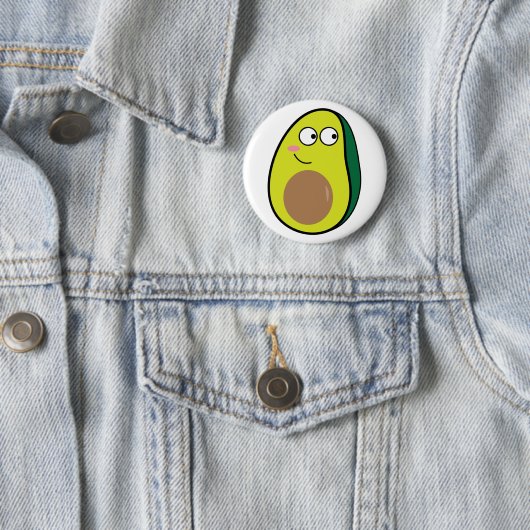 Cute Avocado Pinback Button - Fun Kawaii Fruit Pin 缶バッジ (インサイチュ)