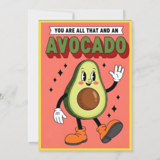 Cute Avocado Pun You Are All That And More Cartoon サンキューカード (正面)