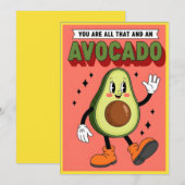 Cute Avocado Pun You Are All That And More Cartoon サンキューカード (正面/裏面)