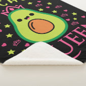 Cute Avocado Queen with Heart Keto Girl Cooking  シェルパブランケット (3/4)