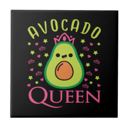 Cute Avocado Queen with Heart Keto Girl Cooking  タイル