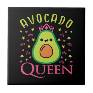 Cute Avocado Queen with Heart Keto Girl Cooking  タイル