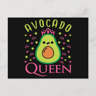 Cute Avocado Queen with Heart Keto Girl Cooking  ポストカード