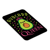Cute Avocado Queen with Heart Keto Girl Cooking  マグネット (右側)